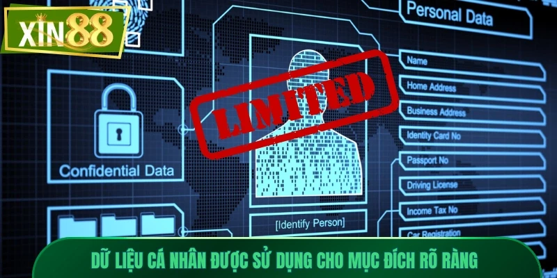 chính sách bảo mật 3 Dữ liệu cá nhân được sử dụng cho mục đích rõ ràng