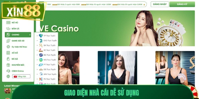 Giới Thiệu Xin88 2 Giao diện nhà cái dễ sử dụng