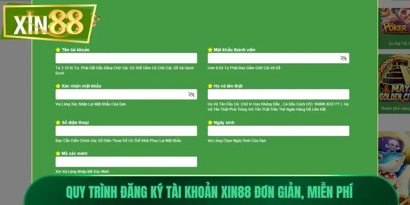 xin88 10 Quy trình đăng ký tài khoản Xin88 đơn giản, miễn phí