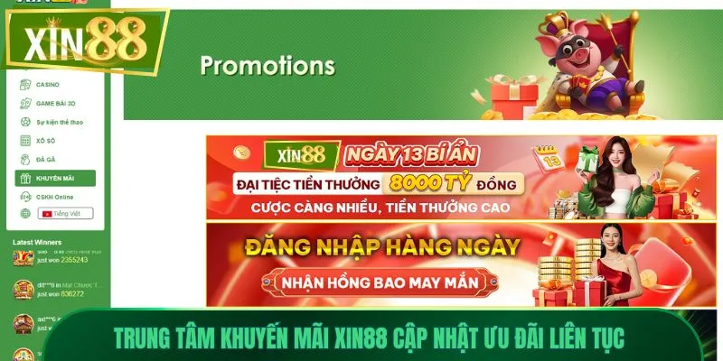 xin88 7 Trung tâm khuyến mãi Xin88 cập nhật ưu đãi liên tục